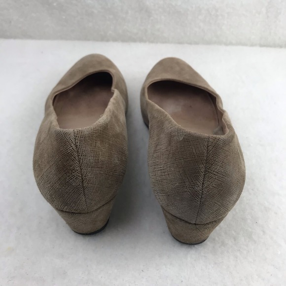 FS/NY Made in Italy Low Wedge Ballet Flats Shoes Slip-On Shimmer Taupe Size 6 - Picture 7 of 13